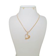 گردنبند و پلاک جواهری طلایی ژوپینگ مدل قلب و بی نهایت